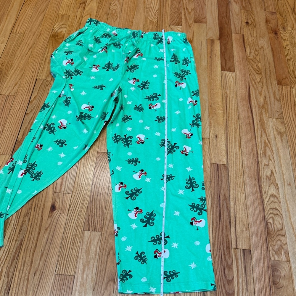 Pajamagram Mens Christmas Pajamas Set Green Top Snowman Pants XL NWT - Picture 10 of 10